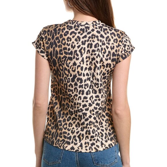 NEW ALLSAINTS Tiepo Anna Leopard Tee Women's Size 8 Brown/Black - Picture 2 of 5